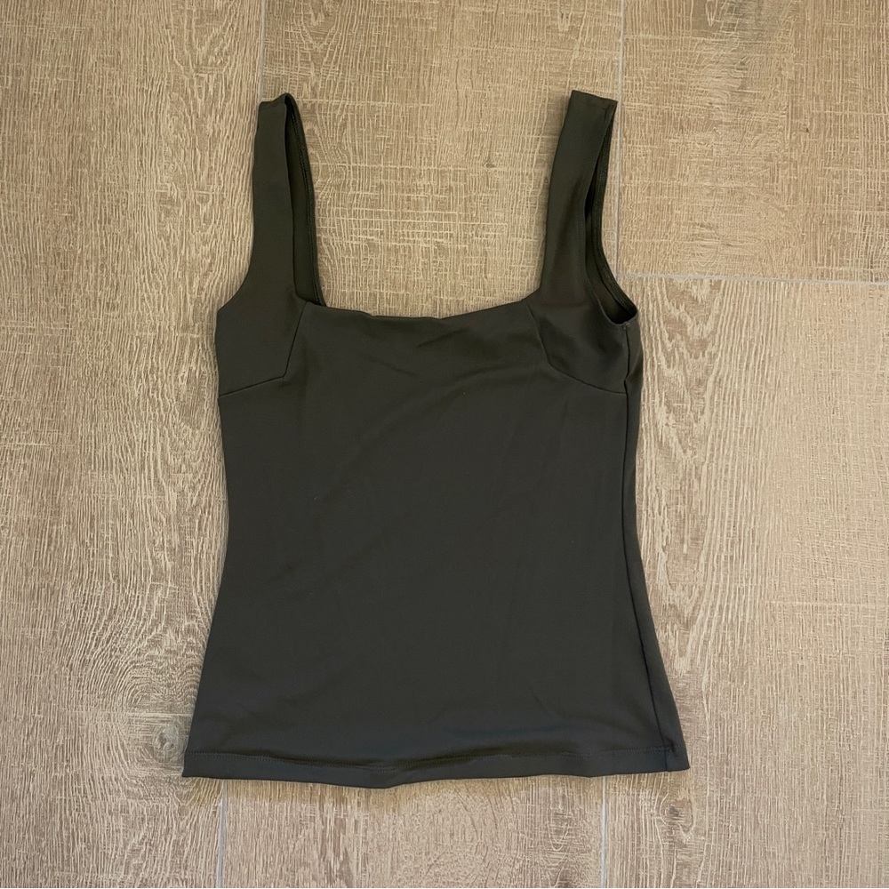 Free People Green Stretch Tank Top